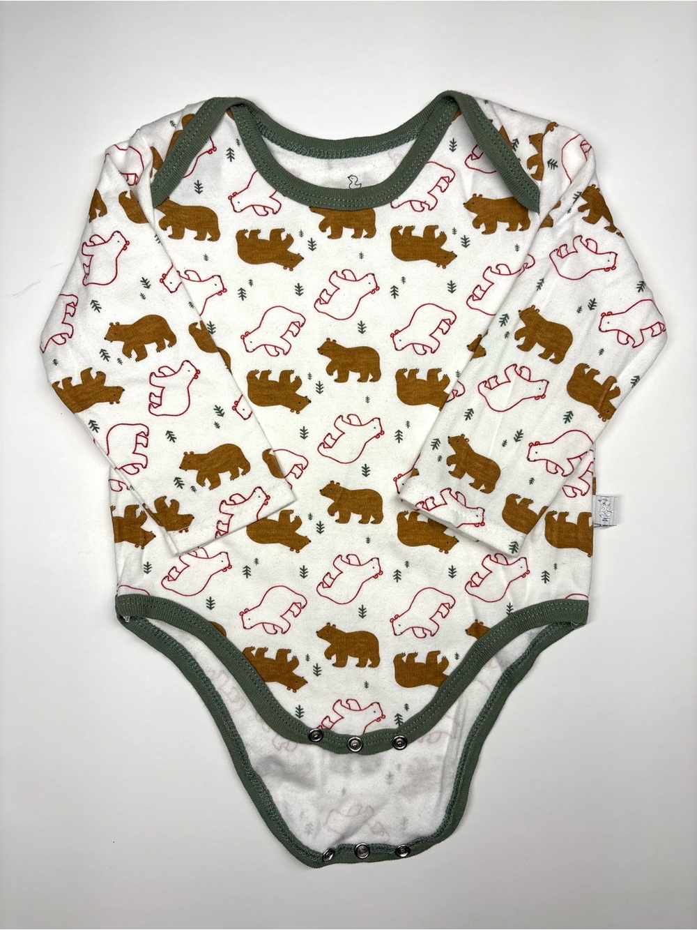 Duck Duck Goose 2T 100% Cotton Long Sleeve Bear Print Bodysuit Snap